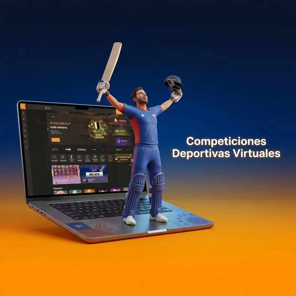 Competiciones deportivas virtuales con simulaciones de fútbol, tenis, caballos y galgos por computadora.
